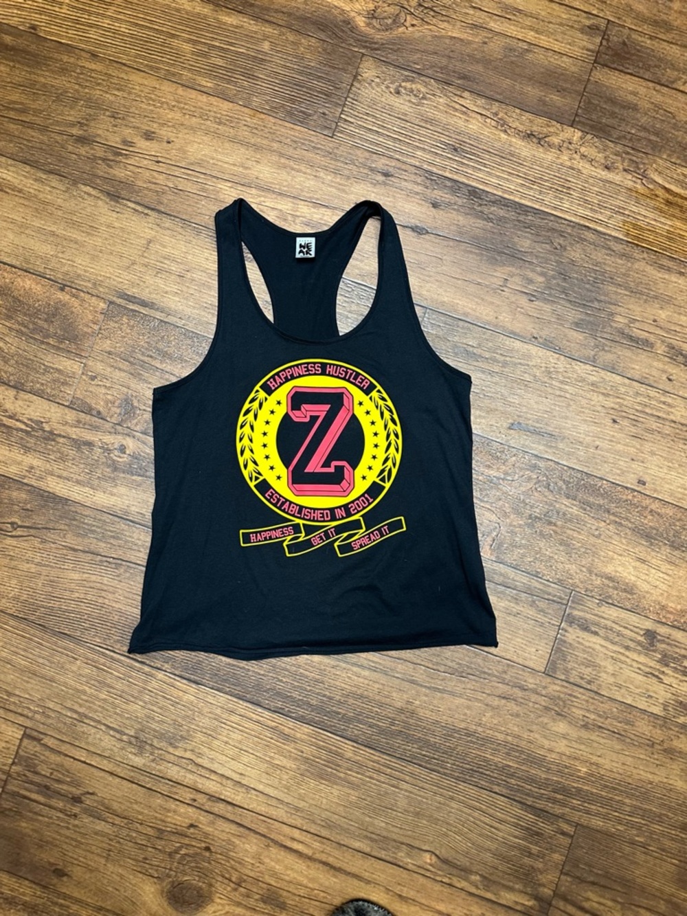 Zumba Fitness Black Racerback Tank with Pink & Yellow Logo